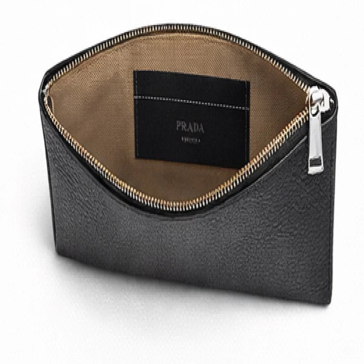 Prada – Soft Grain Leather Wristlet Clutch – Black Edition - صورة 4