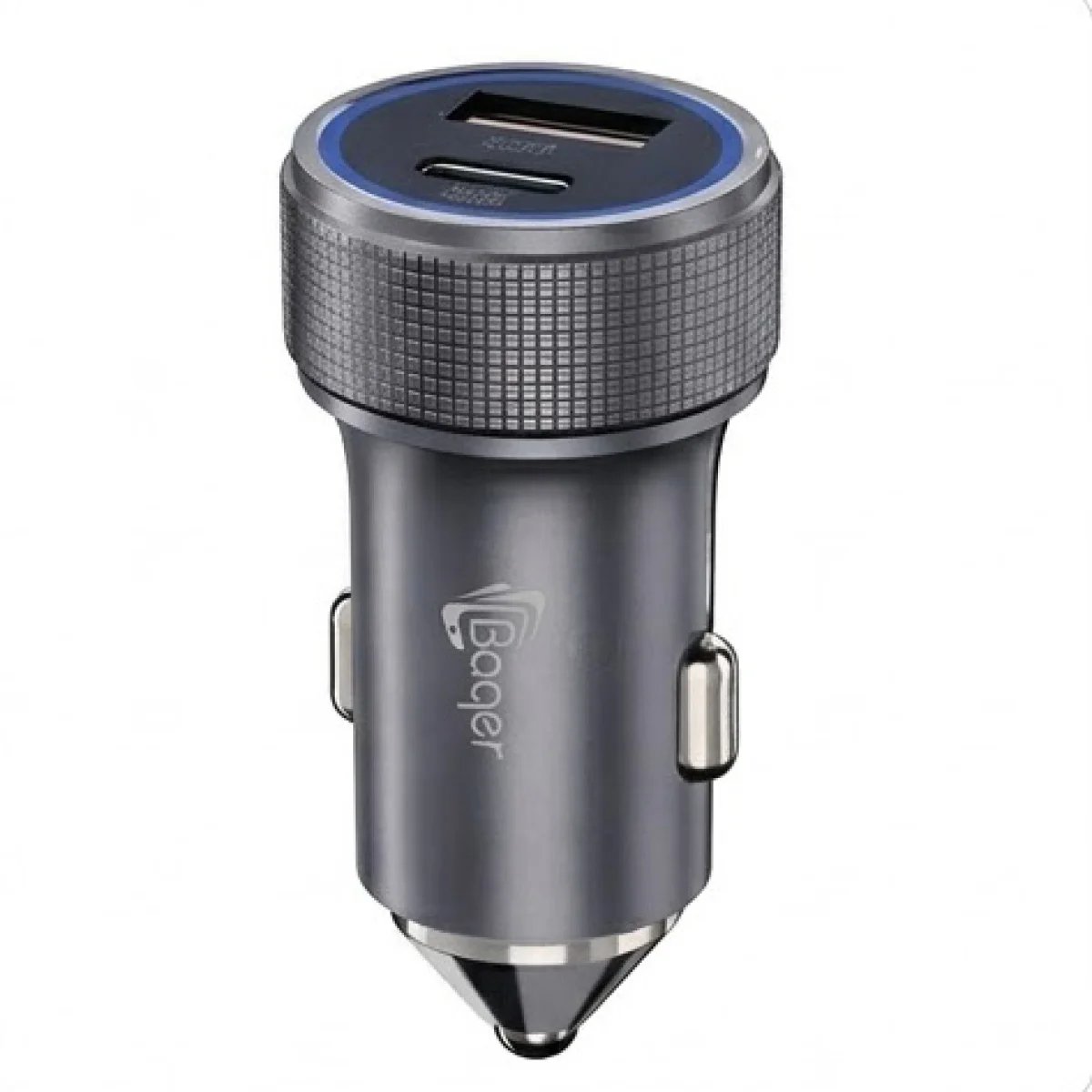 Baqer Super Charging Car Charger – USB + PD Fast Charge –BC_125 - صورة 4
