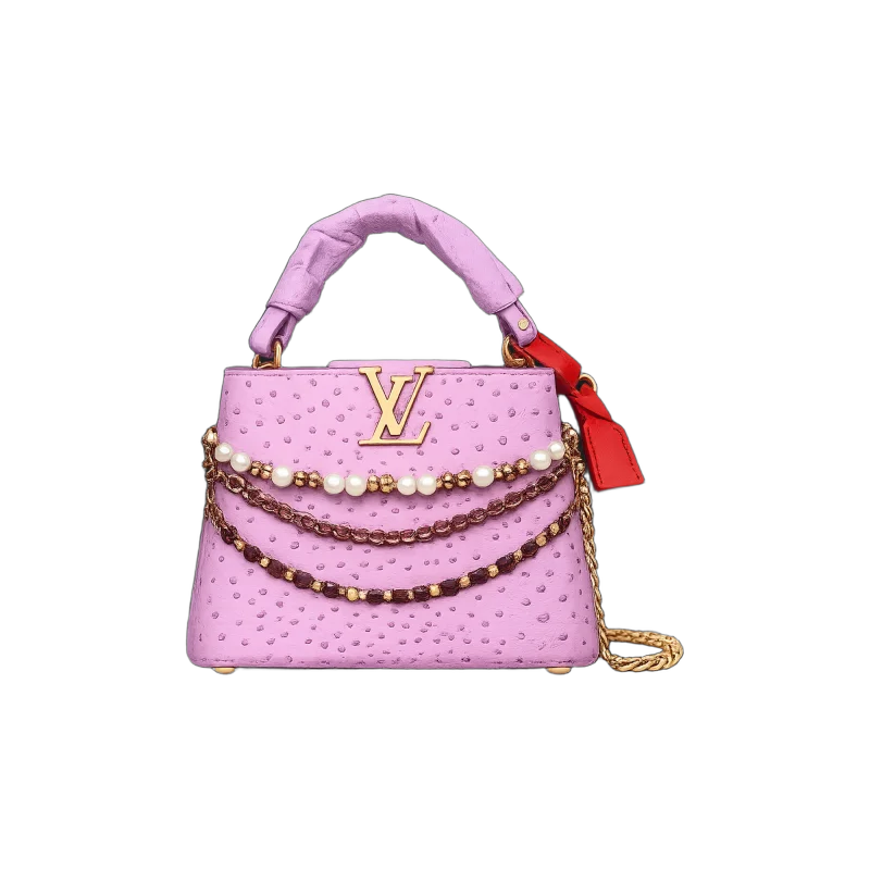 Capucines Mini Ostrich Leather Bag | تصميم فاخر كلاسيكي | باقر ستور العراق