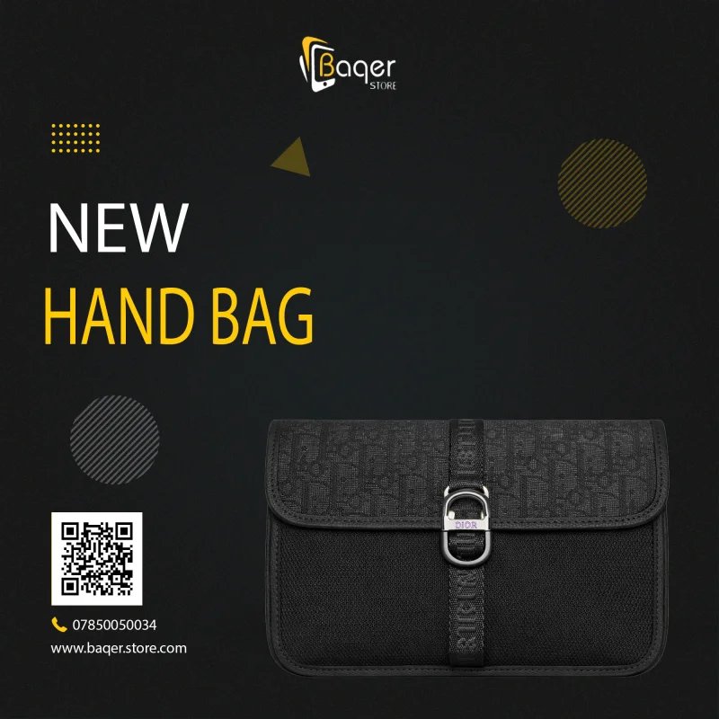 Christian Dior Oblique Clutch – Black Canvas Edition