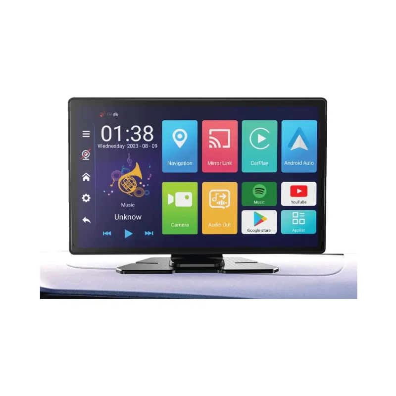 شاشة عرض للسيارة بنظام أندرويد 13 مع مسجل فيديو DVR (ذاكرة 4+64 جيجابايت) من بوروودو - أسود 6849108443487