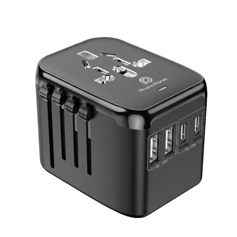 محول سفر عالمي PHONE PLANET PP-SC011 مع منافذ USB-C وUSB-A