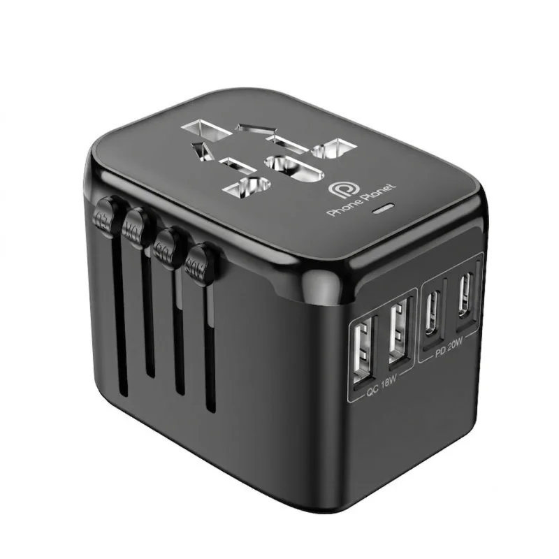 محول سفر عالمي PHONE PLANET PP-SC011 مع منافذ USB-C وUSB-A