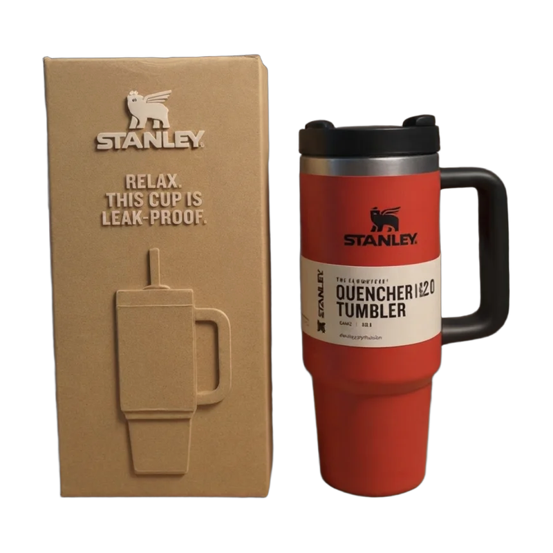 كوب Stanley Quencher H2.0 FlowState بسعة 40 أونصة – برتقالي نيون