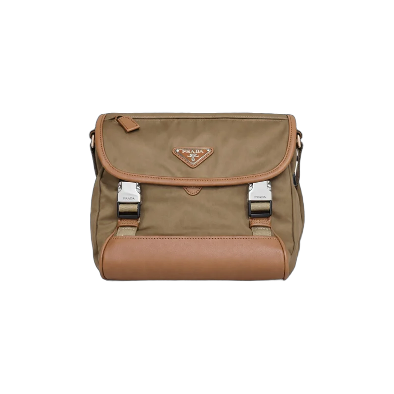 Re-Nylon Flap Messenger Bag – Beige Edition | تصميم فاخر كلاسيكي | باقر ستور العراق