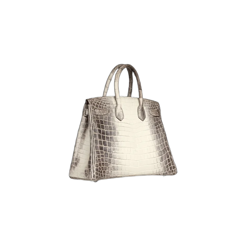 حقيبة Birkin 30 Himalaya Niloticus Crocodile – بإكسسوارات Palladium | تصميم فاخر كلاسيكي | باقر ستور العراق