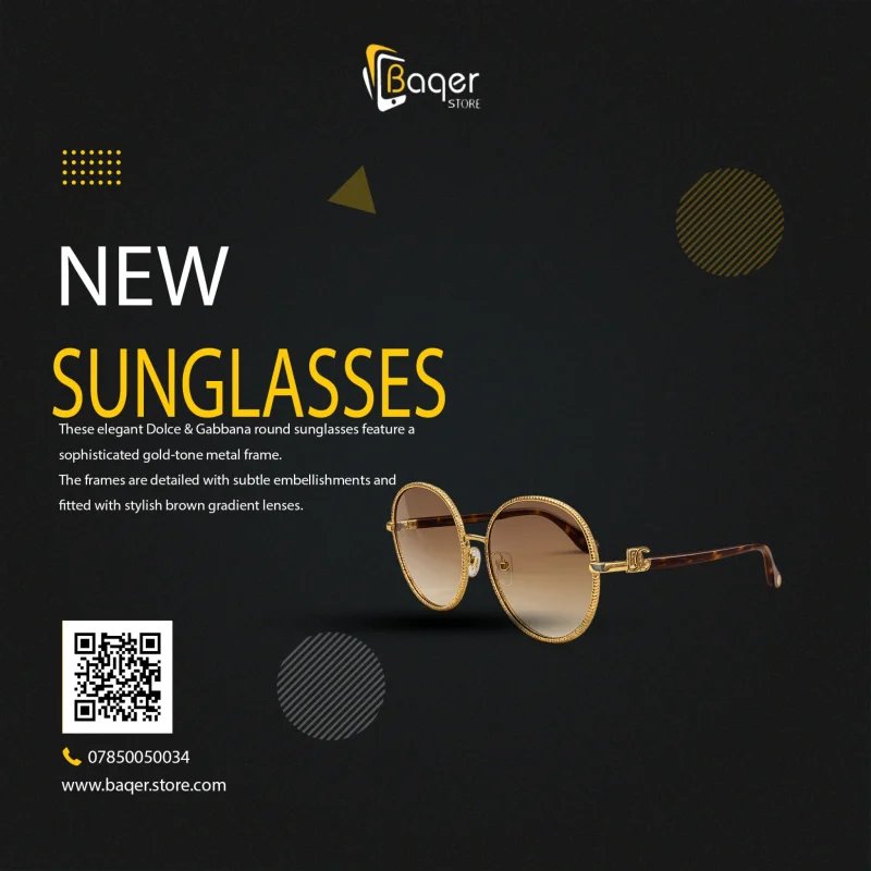 نظارات Dolce & Gabbana دائرية ذهبية