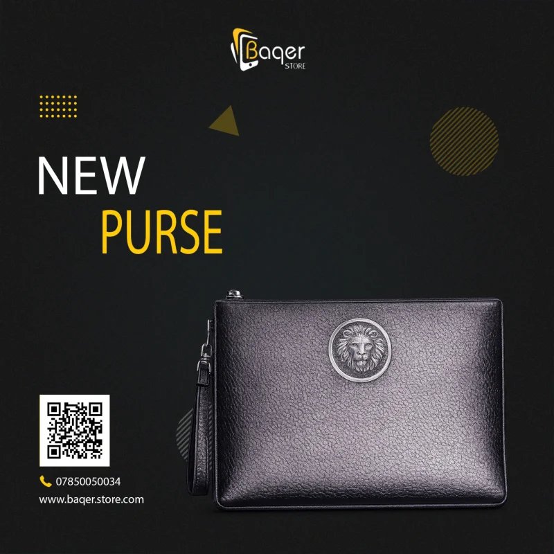 Versace La Medusa Leather Pouch – Black Silver Edition