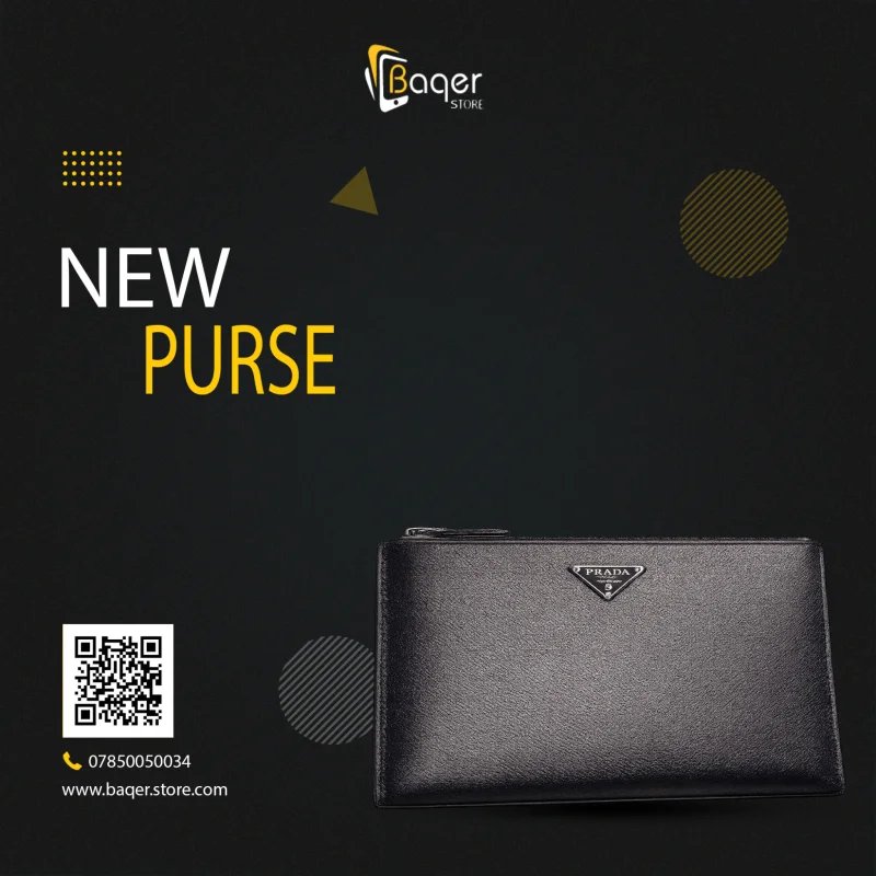 Prada – Saffiano Leather Slim Clutch – Black Edition