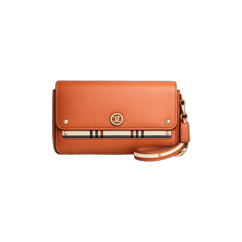 Stripe Leather Wallet Crossbody Bag | تصميم فاخر كلاسيكي | باقر ستور العراق