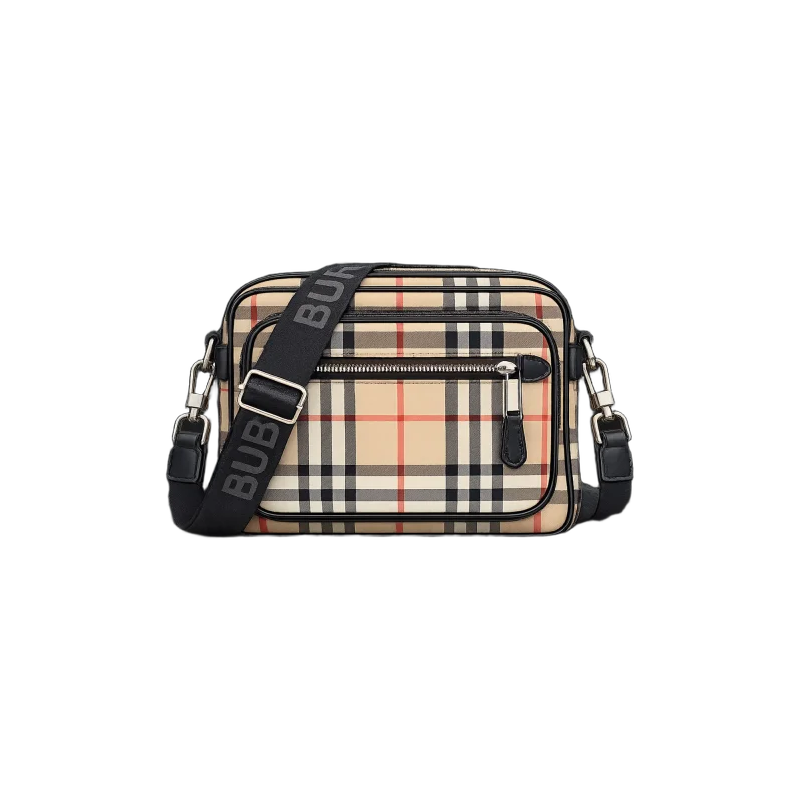 Vintage Check Canvas Crossbody Bag | تصميم فاخر كلاسيكي | باقر ستور العراق