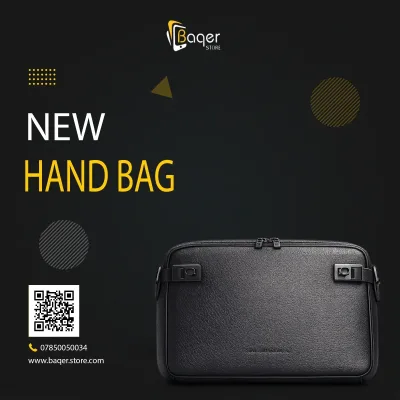 حقيبة كروس جلدية بتصميم بسيط وسحاب علوي مزدوج – أسود – BQ-CB677