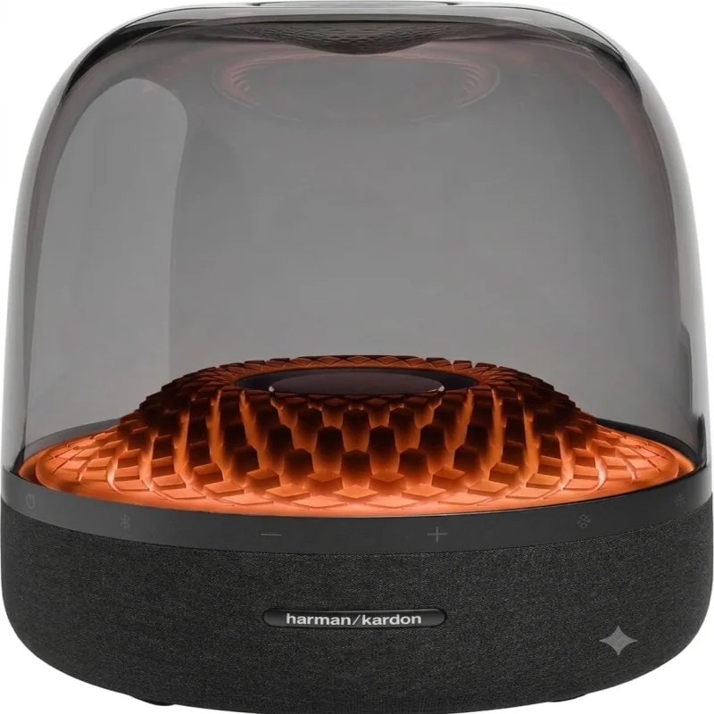 مكبر الصوت المنزلي Harman Kardon Aura Studio 4 – صوت محيطي 360° مع إضاءة ماسية