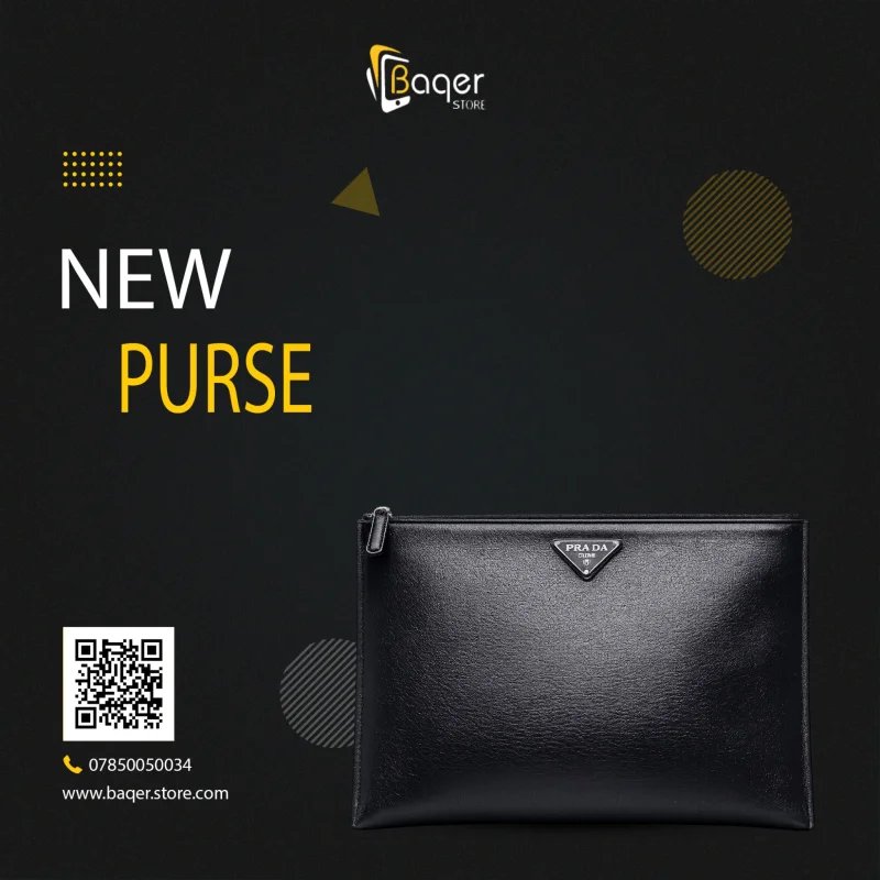 Prada – Smooth Leather Zip Clutch – Black Edition