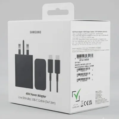 شاحن سامسونج سريع بقوة 45 واط مع كيبل USB-C (