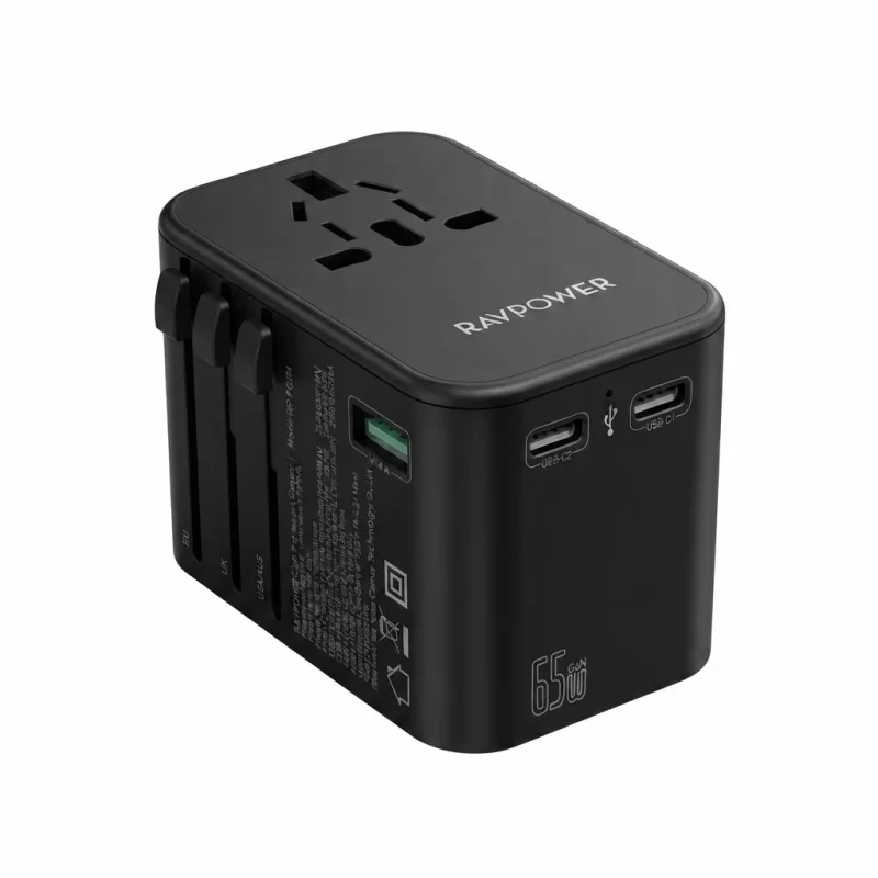 محول السفر والشاحن RAVPower RP-PC1034 بقدرة 65 واط