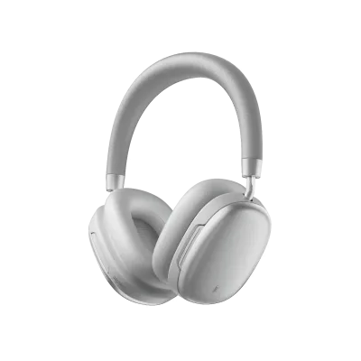 سماعة رأس لاسلكية Porodo Soundtec Harmona مع عزل الضوضاء النشط والبيئي ANC+ENC وتحكم باللمس – فضي