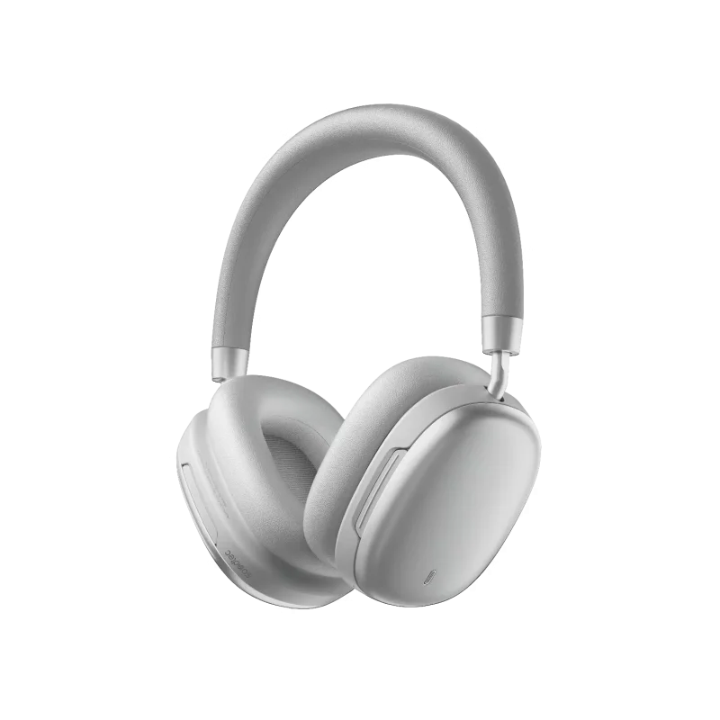 سماعة رأس لاسلكية Porodo Soundtec Harmona مع عزل الضوضاء النشط والبيئي ANC+ENC وتحكم باللمس – فضي