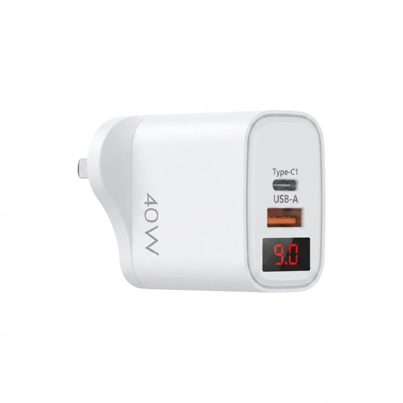 شاحن حائط سريع ADC-PD003 بقوة 40 واط – PD + Quick Charge 3.0