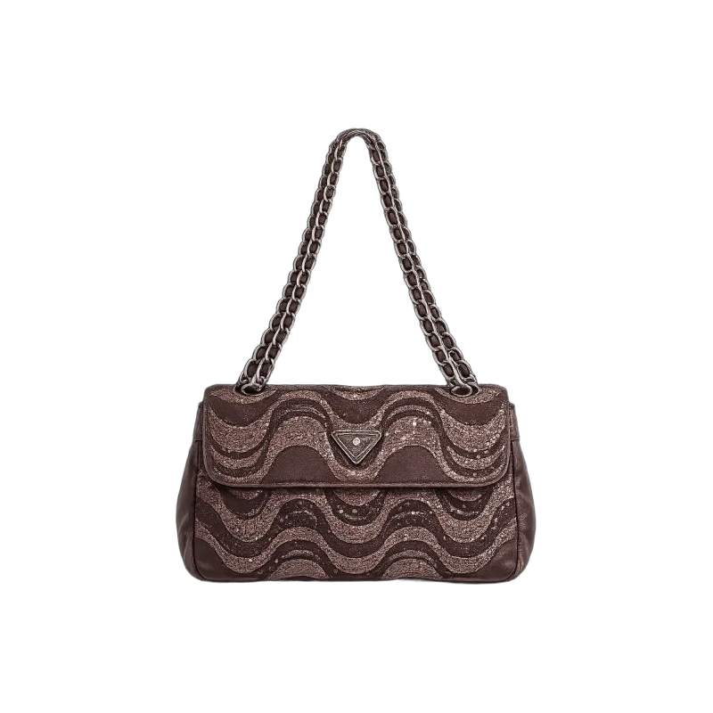 Wave Pattern Chain Shoulder Bag | تصميم فاخر كلاسيكي | باقر ستور العراق