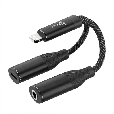 محول باقر Lightning إلى Lightning + AUX 3.5mm – BA-166