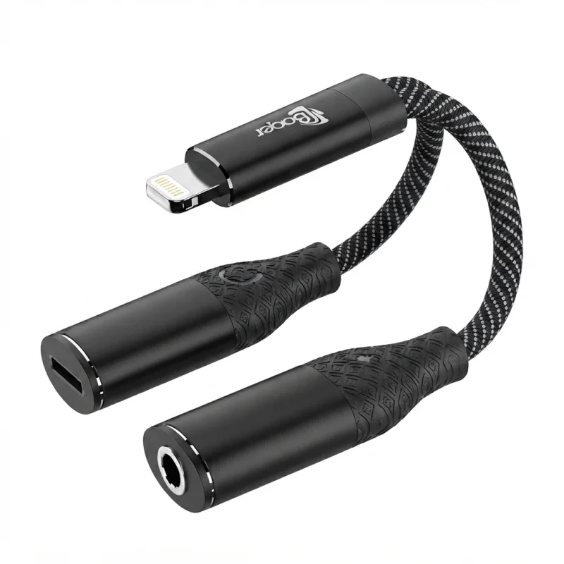محول باقر Lightning إلى Lightning + AUX 3.5mm – BA-166