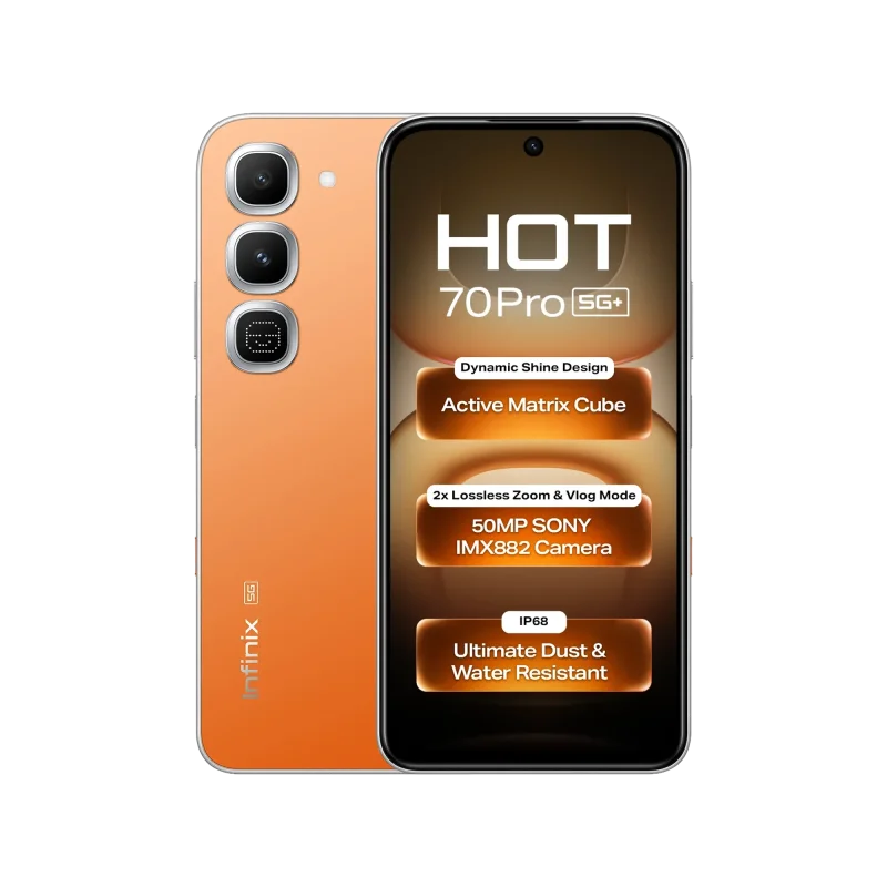 هاتف انفنكس هوت 70 برو (Infinix Hot 70 Pro 5G) البرتقالي