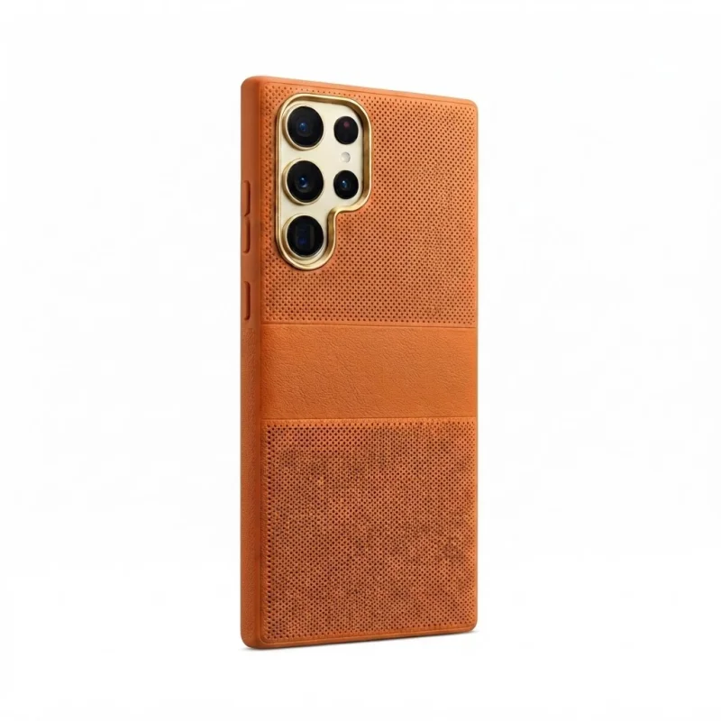 كفر QHOHQ Sunset Stripe لهاتف Samsung Galaxy S26 Ultra – برتقالي
