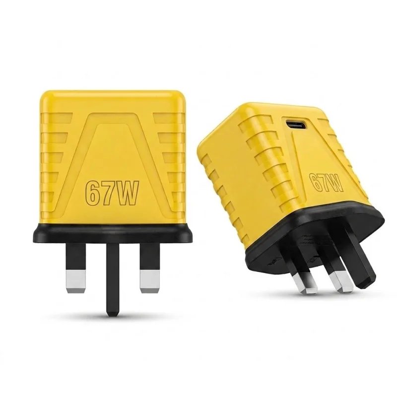 شاحن GOLD-08 سريع بقوة 67 واط – Super PD مع منفذين USB-C وUSB-A