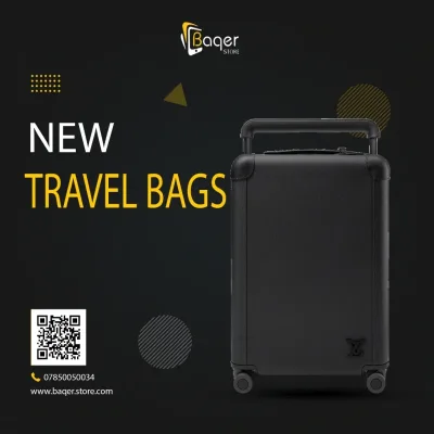 Classic Black Rolling Travel Suitcase | تصميم فاخر كلاسيكي | باقر ستور العراق