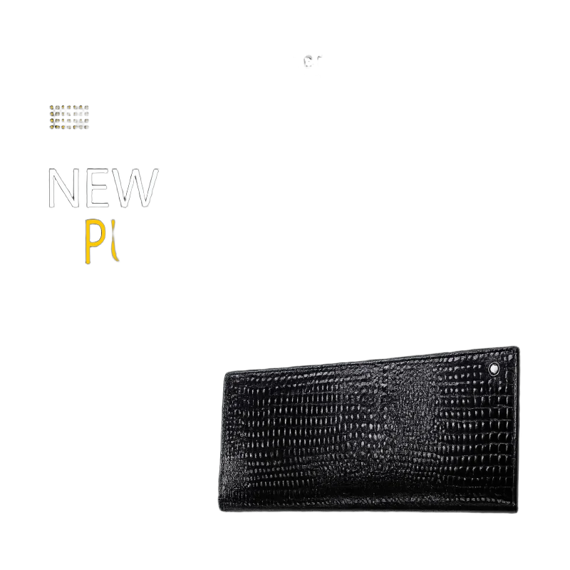 Classic Crocodile Embossed Long Wallet – Black Edition | تصميم فاخر مستوحى | باقر ستور العراق