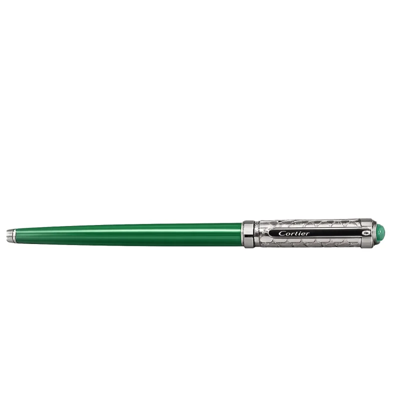 قلم Santos Ballpoint Pen بطلاء أخضر وغطاء Palladium محفور | تصميم فاخر كلاسيكي | باقر ستور العراق