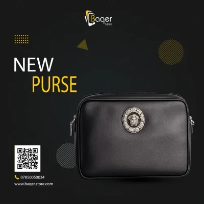 Royal Medusa Leather Pouch – Black Edition | تصميم فاخر مستوحى | باقر ستور العراق