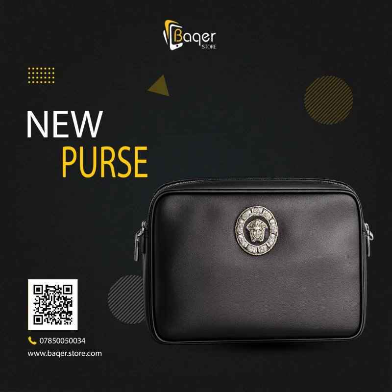 Royal Medusa Leather Pouch – Black Edition