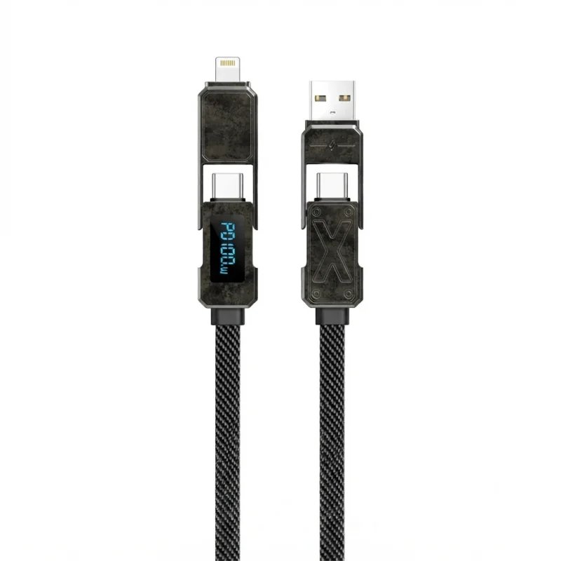 كيبل WIWU X Series Wi-C039 2-in-2 للشحن السريع 100W مع شاشة رقمية – 6976975612583