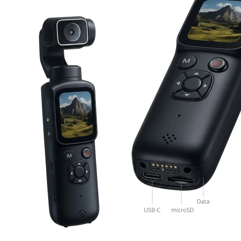 كاميرا محمولة BRAND مع شاشة – USB-C