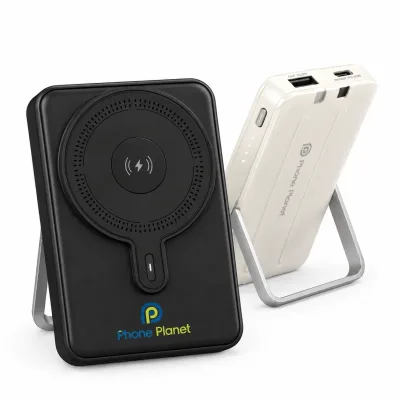 بنك الطاقة المغناطيسي اللاسلكي Phone Planet W012 - شحن لاسلكي مدمج مع مسند عملي