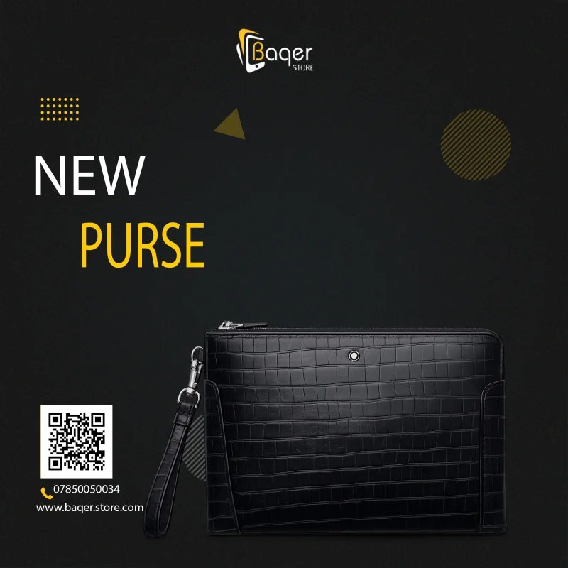 Montblanc – Croc-Embossed Leather Zip Clutch – Black Edition