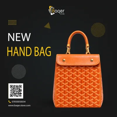 حقيبة يد صغيرة صلبة من الكانفاس المنقوش بمقبض علوي – برتقالي – BQ-HB461