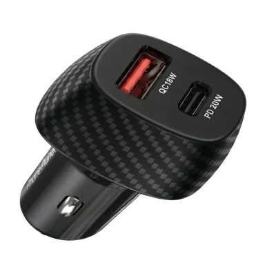 شاحن سيارة PHONE PLANET PP-CC03 بقوة 38 واط – منفذا USB-C وUSB-A للشحن السريع