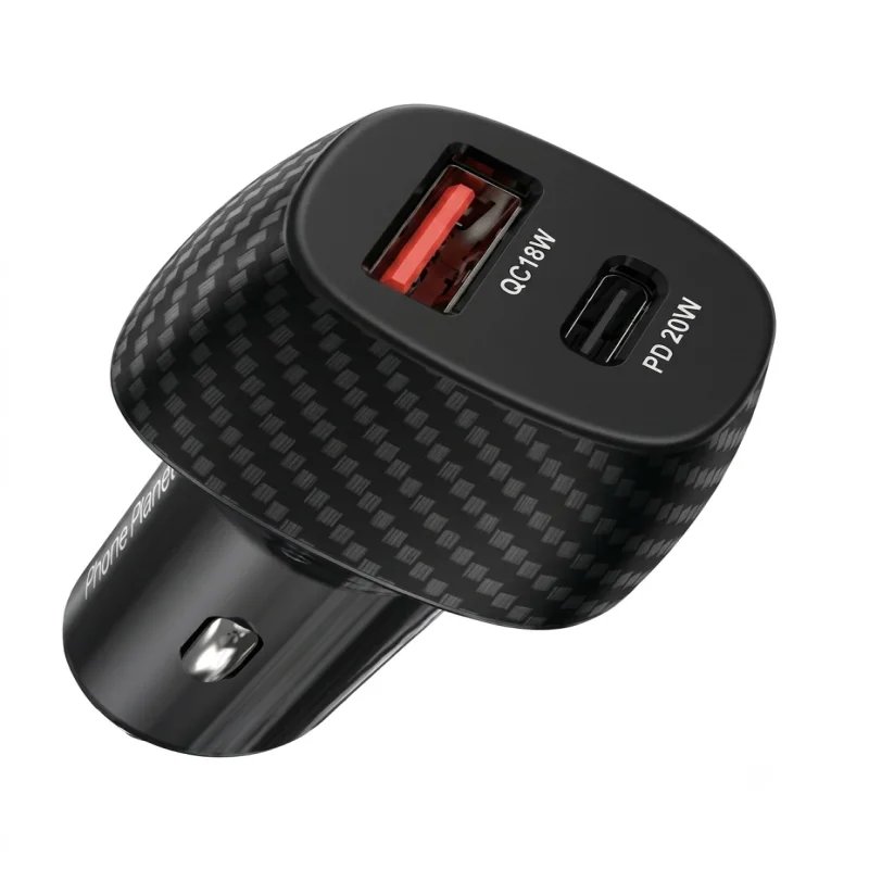 شاحن سيارة PHONE PLANET PP-CC03 بقوة 38 واط – منفذا USB-C وUSB-A للشحن السريع