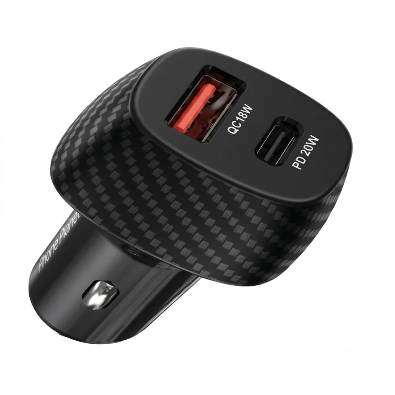 شاحن سيارة PHONE PLANET PP-CC03 بقوة 38 واط – منفذا USB-C وUSB-A للشحن السريع