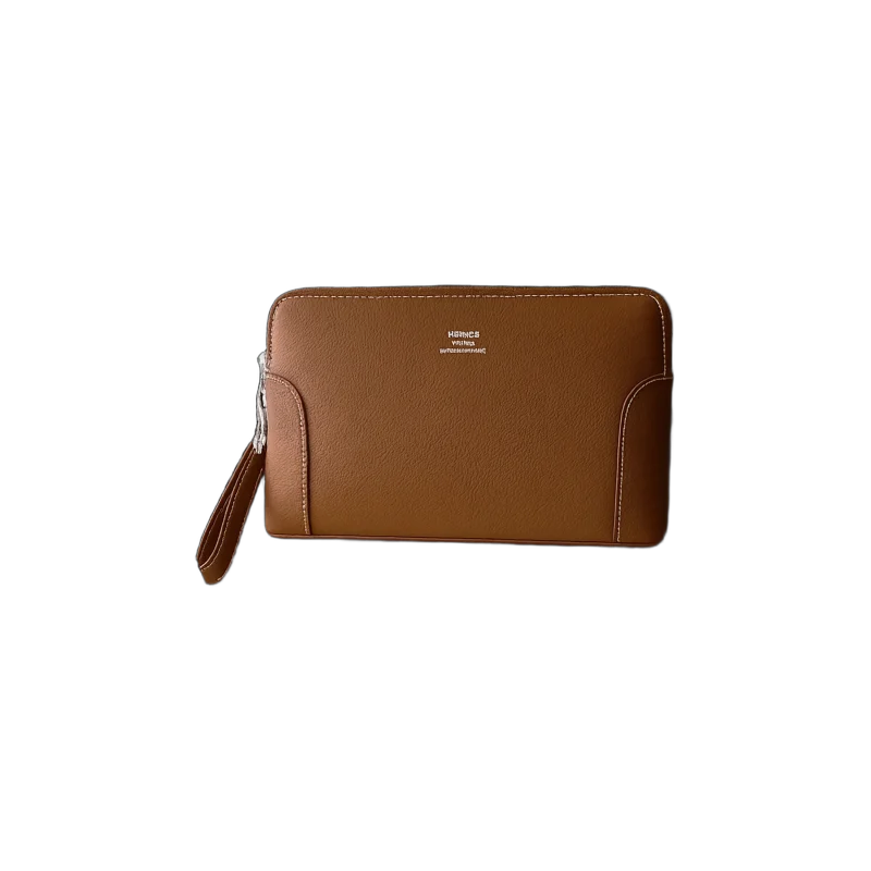 Leather Zip Clutch Pouch – Brown Edition | تصميم فاخر كلاسيكي | باقر ستور العراق
