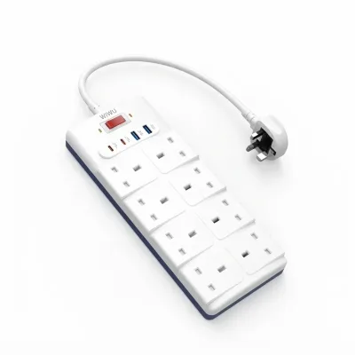 مشترك كهربائي مكتبي WIWU Wi-S009 بتقنية GaN بقوة 20W وتصميم 12 في 1 مع USB-C ومنافذ AC