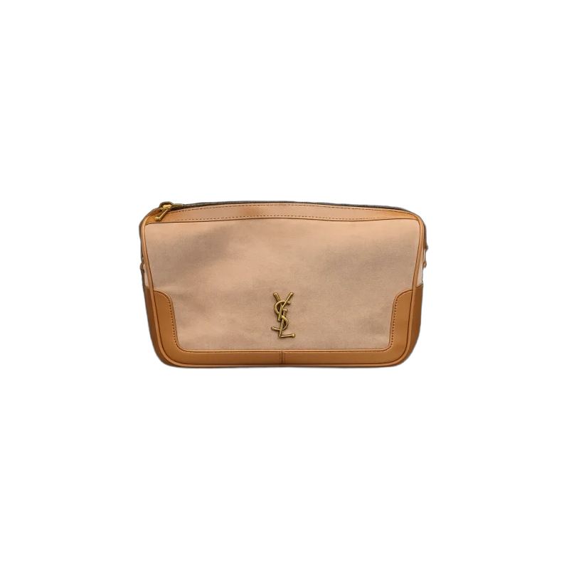 Cassandre Leather Clutch – Beige & Tan Edition | تصميم فاخر كلاسيكي | باقر ستور العراق