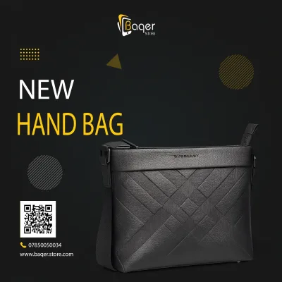 Leather Clutch Bag – Black Edition | تصميم فاخر كلاسيكي | باقر ستور العراق