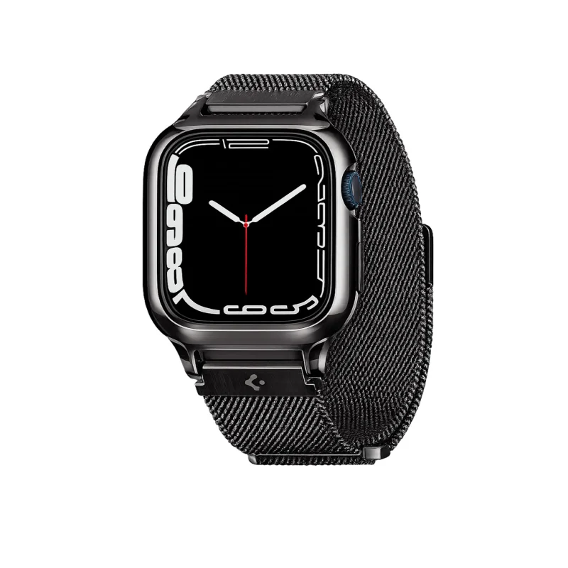 سوار وحافظة Spigen Metal Fit "Pro" لساعة Apple Watch 7 / 8 (45 مم) - لون جرافيت