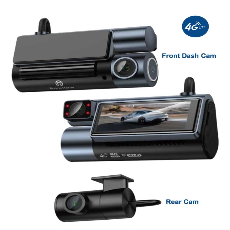 كاميرا سيارة PHONE PLANET PP-DC07 بدقة 4K مع اتصال 4G وGPS