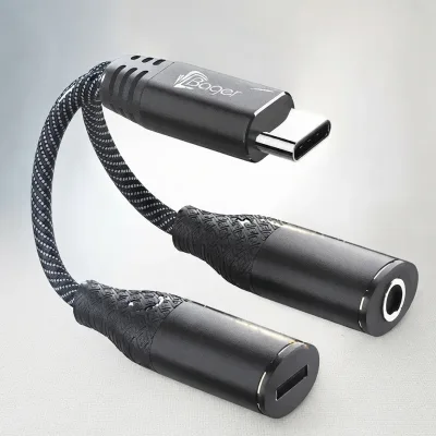 محول باقر Type-C إلى Type-C + AUX 3.5mm – BA-165