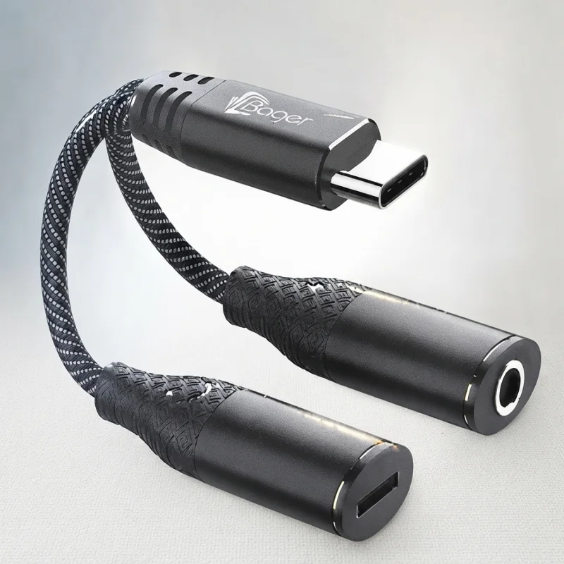 محول باقر Type-C إلى Type-C + AUX 3.5mm – BA-165